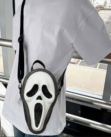 Borsa a Tracolla Ghost Face Originale Scream con Strass Neri