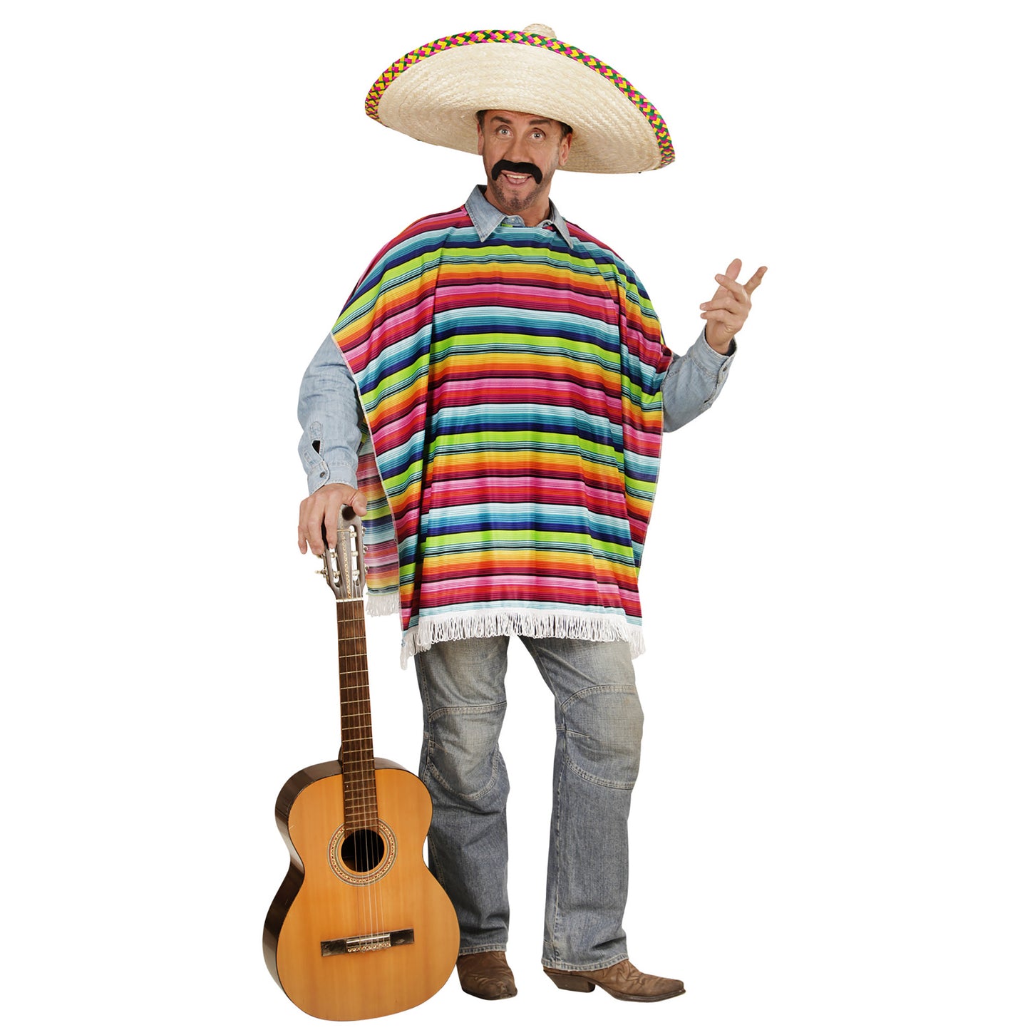 Poncho Messicano Taglia Unica 150cm Unisex Culture del Mondo Messico