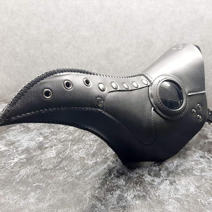 Maschera Medico della Peste Horror Dottore Morte Halloween inEcopelle Regolabile