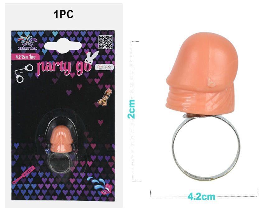 Anello con Pene Gadget Erotico con Sexy Pisello Addio al Nubilato Matrimonio Trash