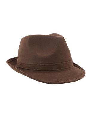 Cappello in similpelle marrone