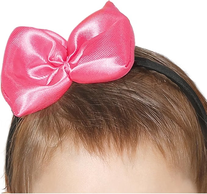 Costume Neonata Scheletro Tutone con Gonnellina e Cerchietto con Fiocco Rosa