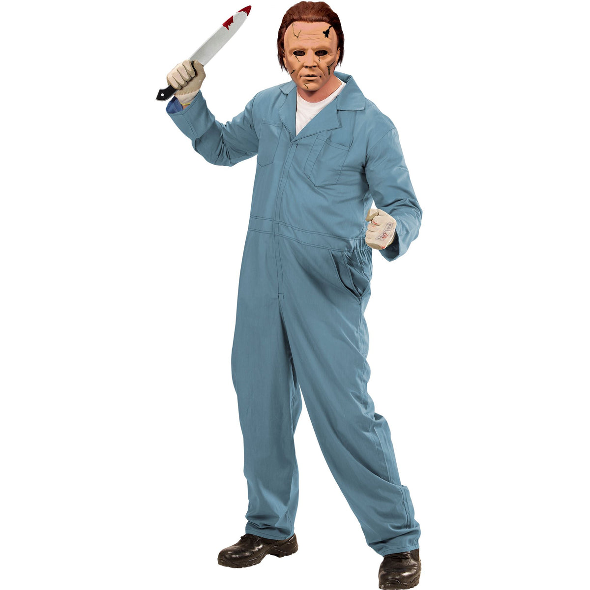Costume Assassino Michael Myers Tuta Meccanico Uomo Halloween