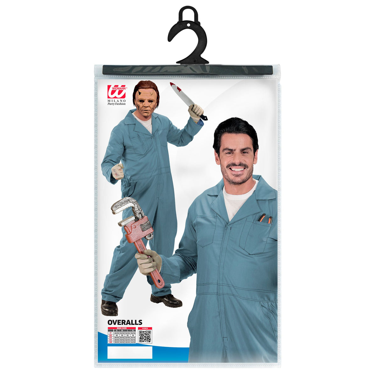 Costume Assassino Michael Myers Tuta Meccanico Uomo Halloween