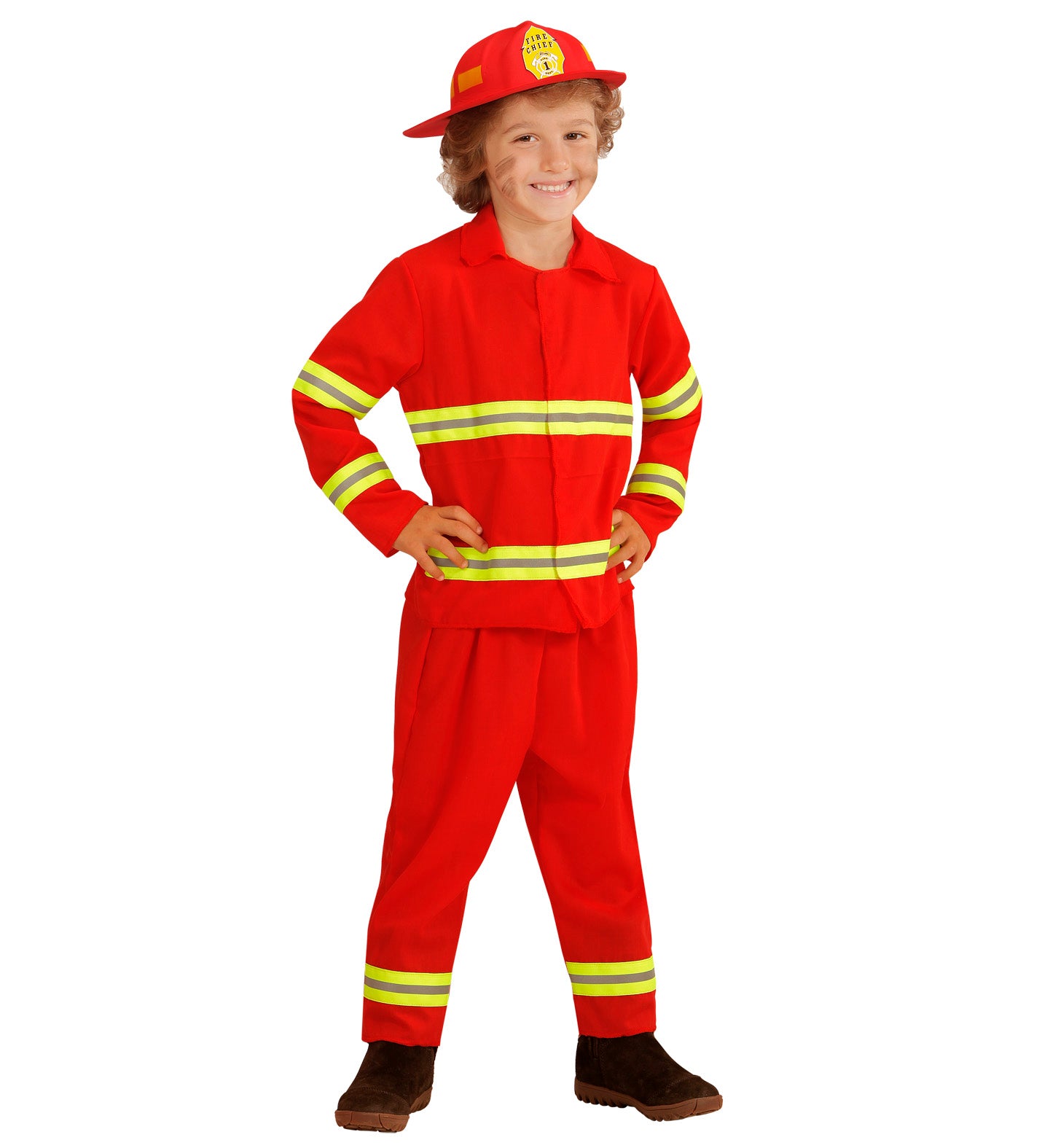 Costume da Pompiere Rosso Bambino Giacca Pantaloni Elmo