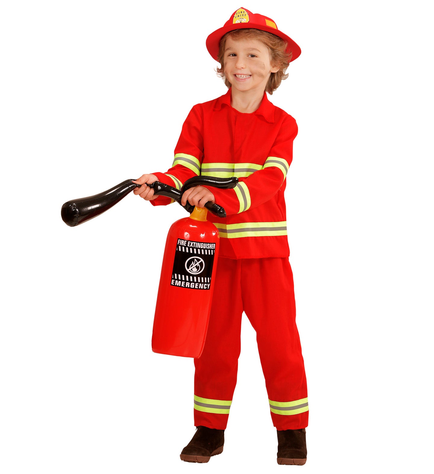 Costume da Pompiere Rosso Bambino Giacca Pantaloni Elmo