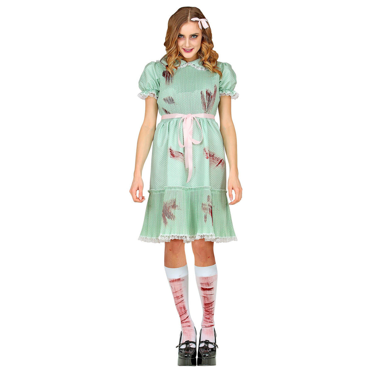 Costume Donna Gemella Shining Abito con Cintura e Calze Horror Halloween