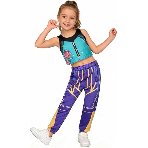 Costume Kpop Huntrix Demon Hunters Zoey Top e Pantalone Cosplay