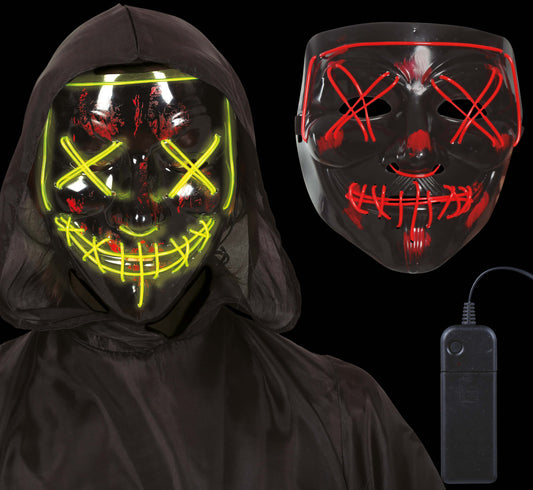 Maschera Rigida con Luci Colori Assortiti Hacker Halloween