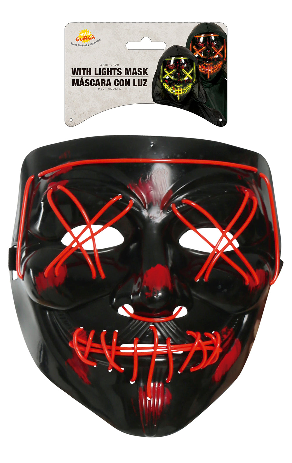 Maschera Rigida con Luci Colori Assortiti Hacker Halloween