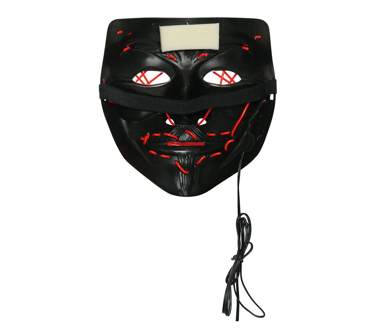 Maschera Rigida con Luci Colori Assortiti Hacker Halloween