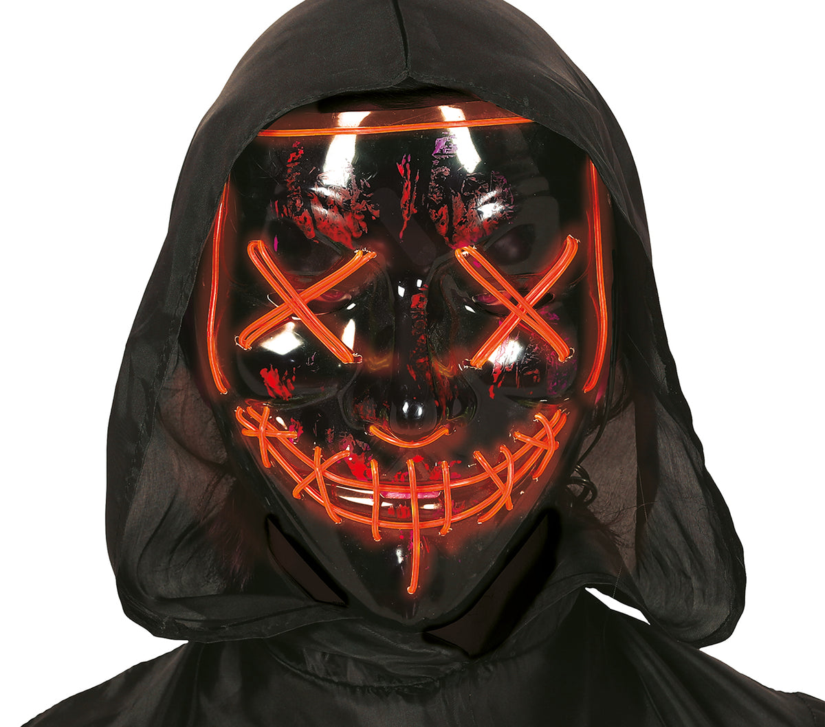 Maschera Rigida con Luci Colori Assortiti Hacker Halloween