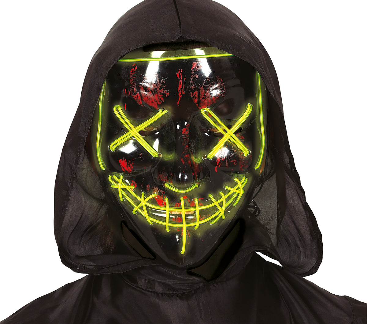 Maschera Rigida con Luci Colori Assortiti Hacker Halloween
