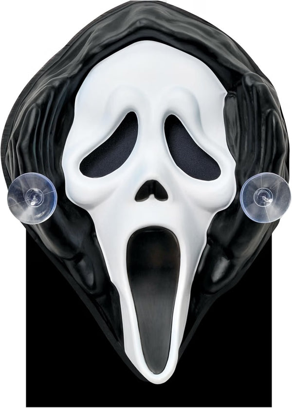 Decorazione Ghost Face da Interno con Occhi Luminosi e Ventosa Scream Halloween