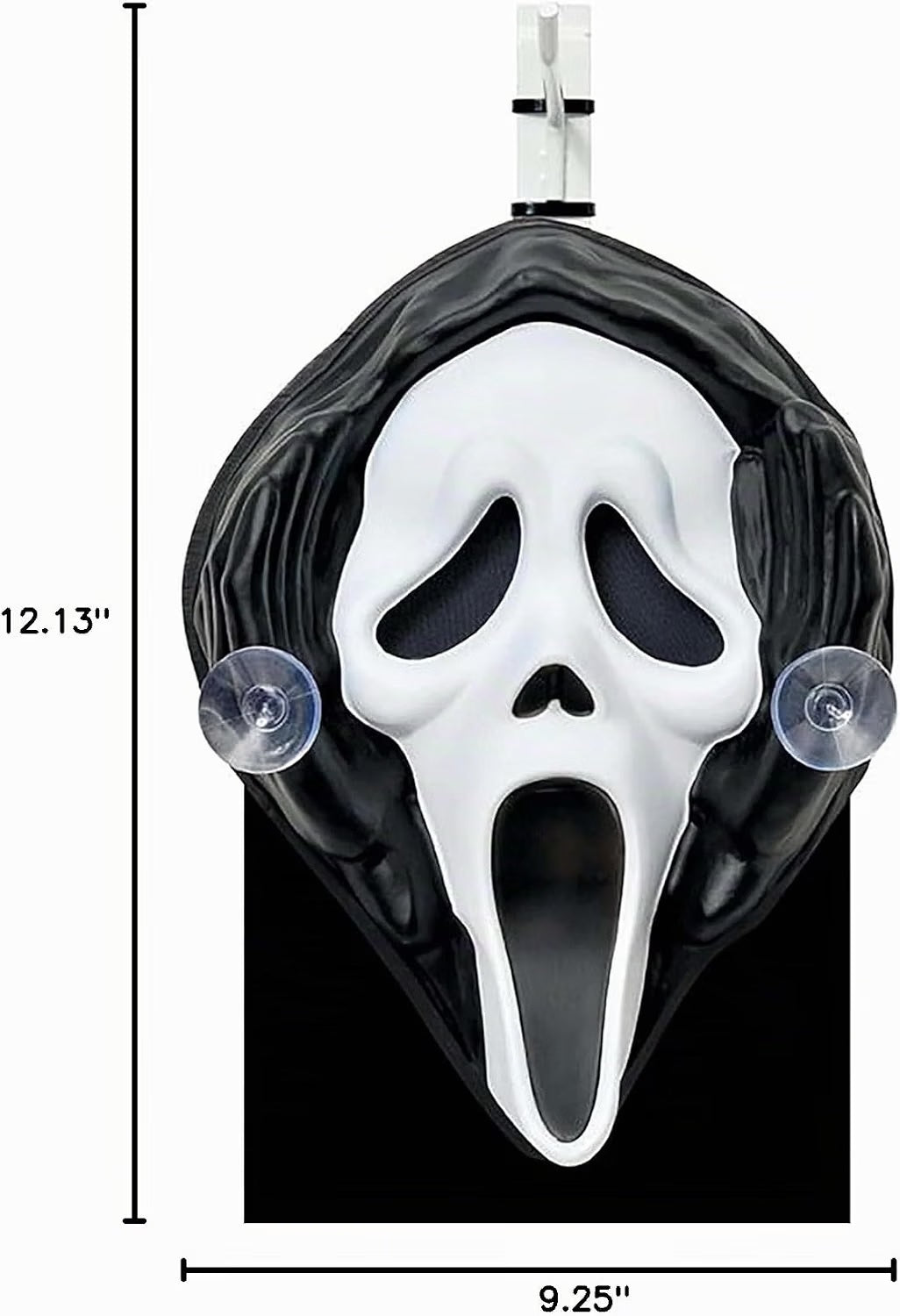 Decorazione Ghost Face da Interno con Occhi Luminosi e Ventosa Scream Halloween