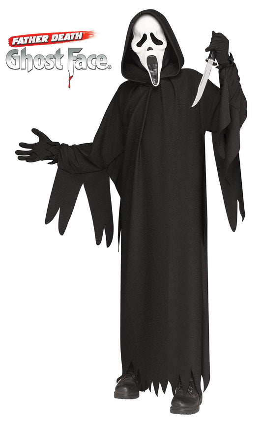 Costume Bambino Ghost Face Originale 30th Anniversario Deluxe Completo Fluorescente Scream Halloween