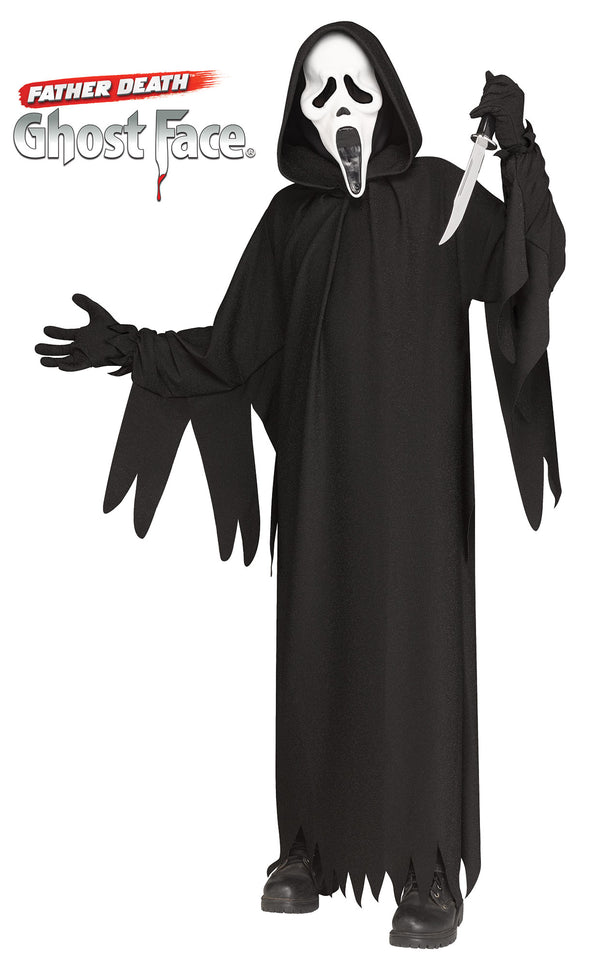 Costume Bambino Ghost Face Originale 30th Anniversario Deluxe Completo Fluorescente Scream Halloween