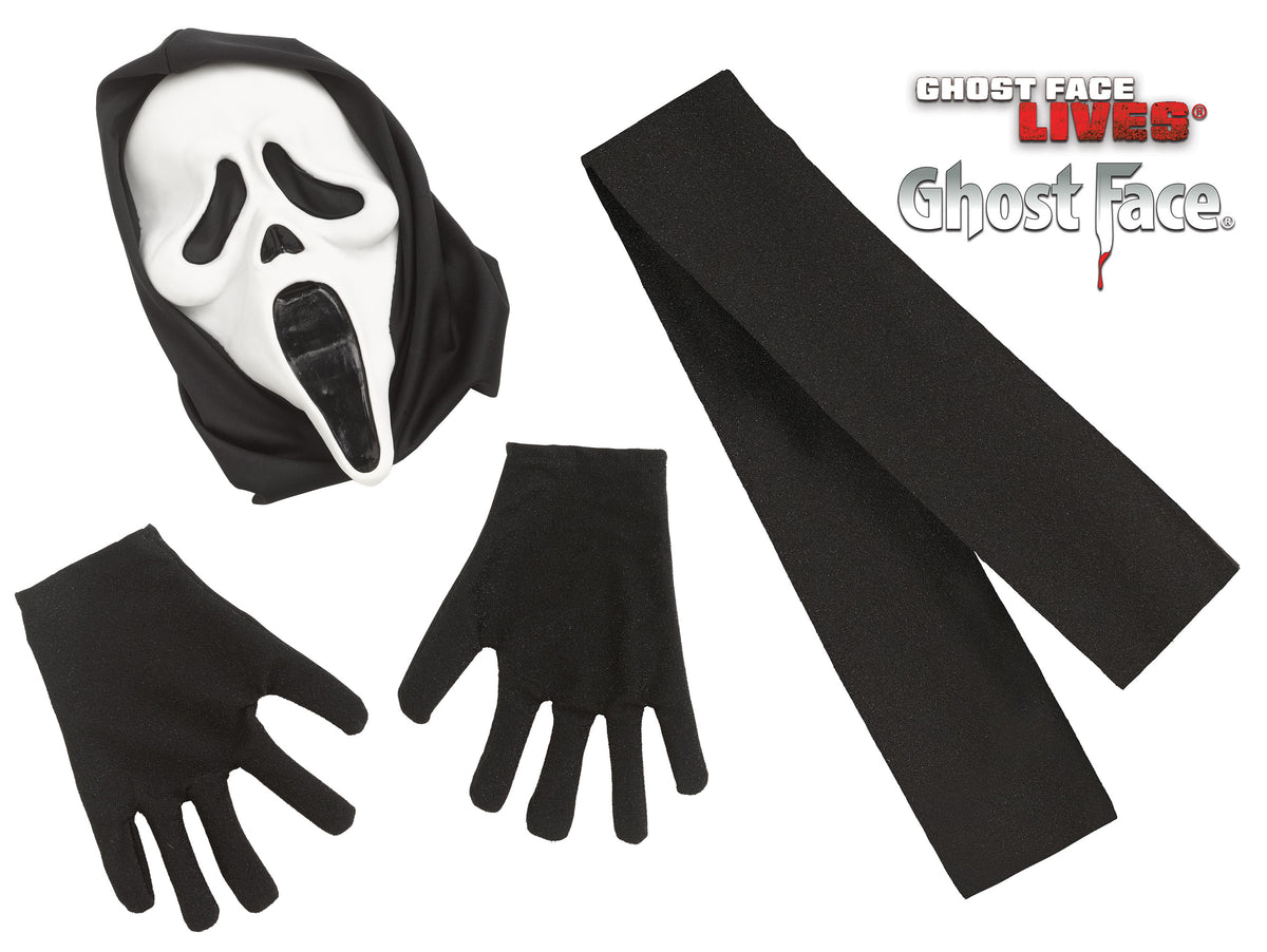 Costume Bambino Ghost Face Originale 30th Anniversario Deluxe Completo Fluorescente Scream Halloween