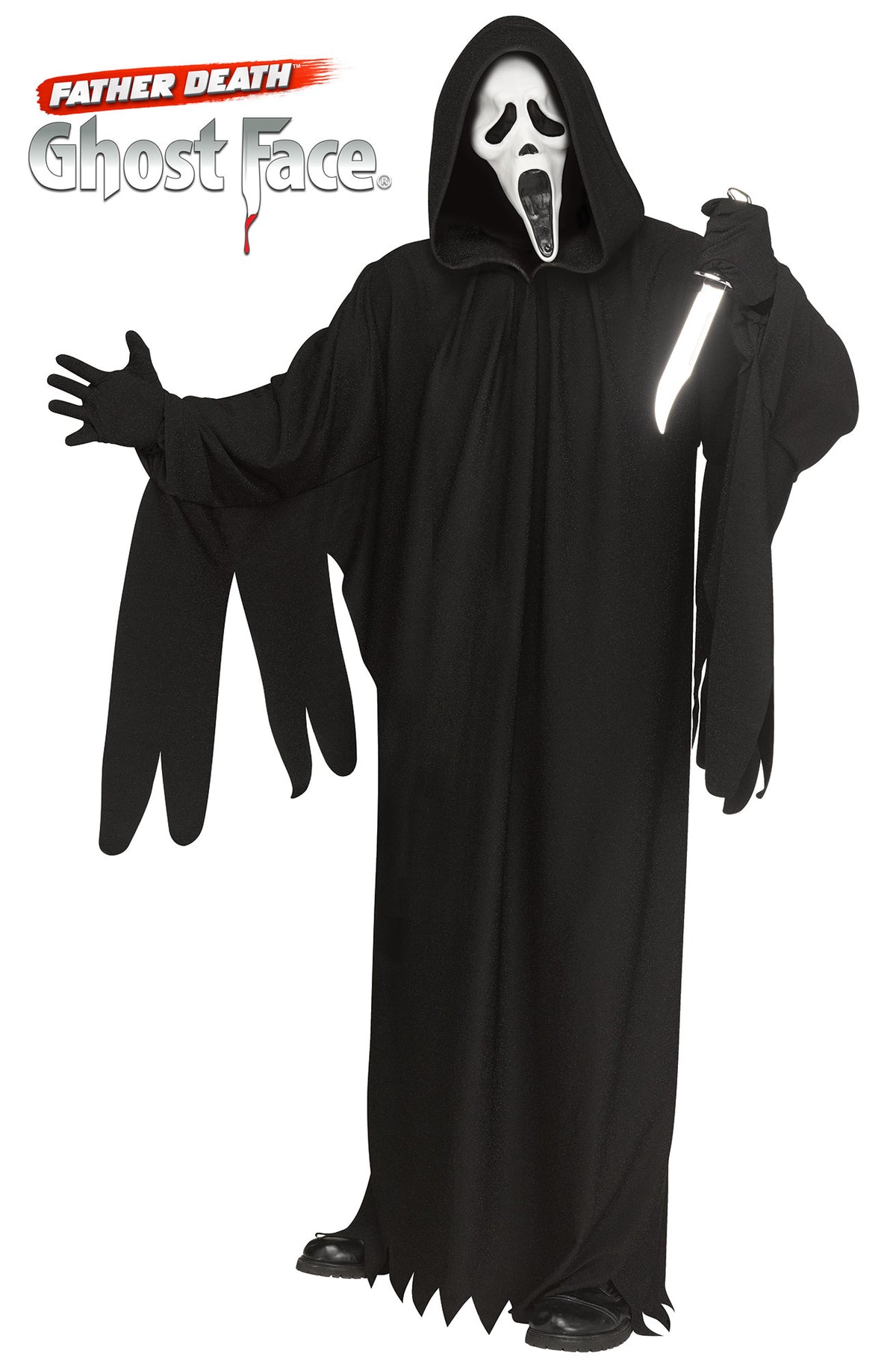 Costume Ghost Face Originale 30th Anniversario Deluxe Completo Fluorescente Scream Halloween