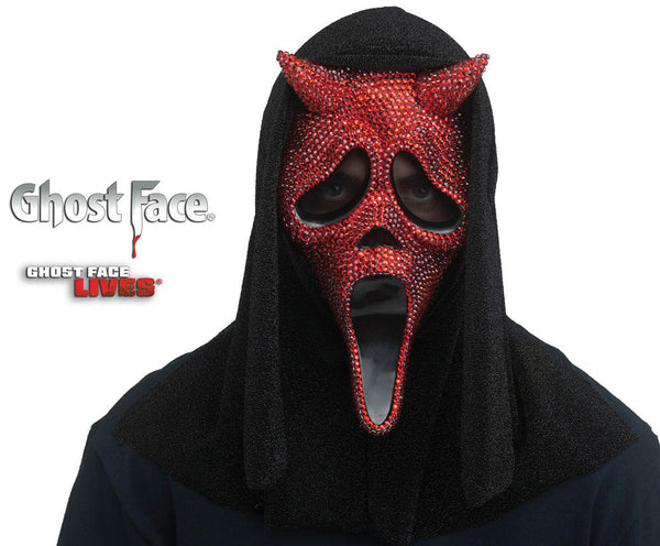 Maschera Ghost Face Scream Originale Diavolo con Diamanti Rossi