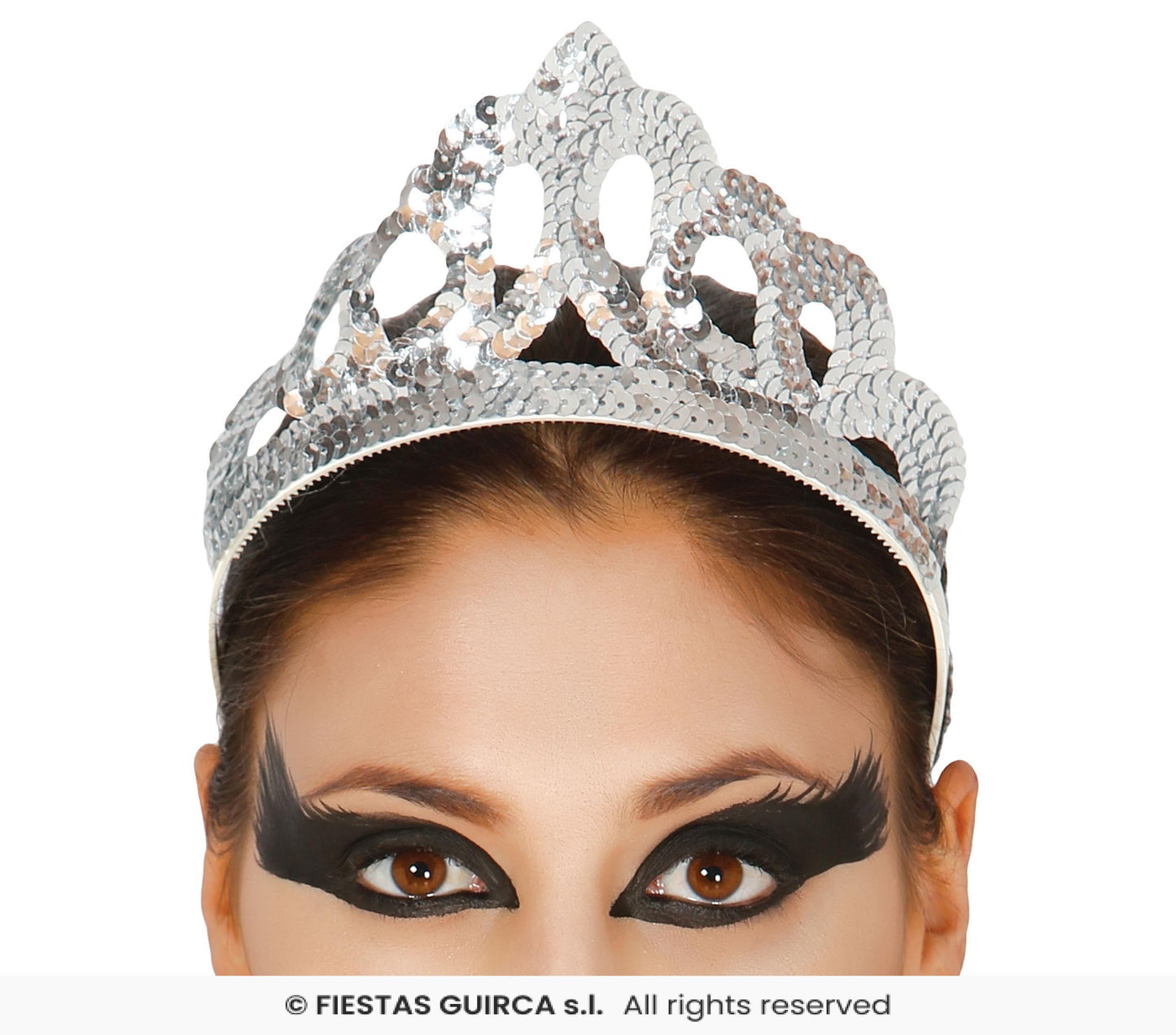 Diadema tiara argento paillettes