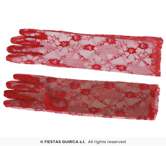 guanti in pizzo rossi