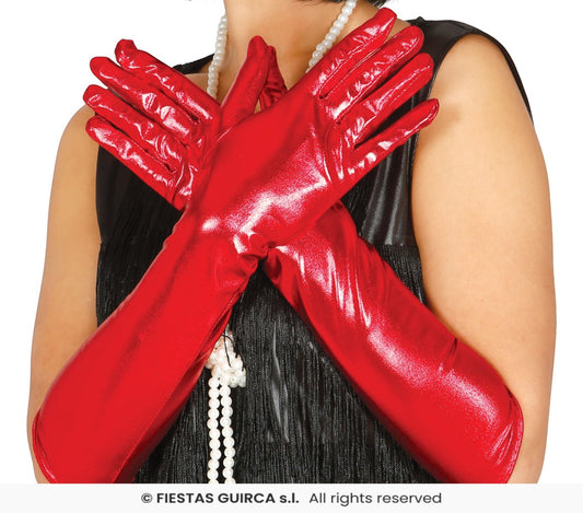 guanti rossi metallizzati