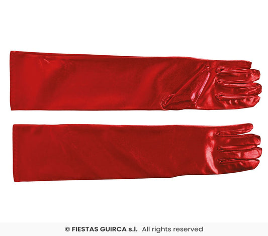 guanti rossi metallizzati