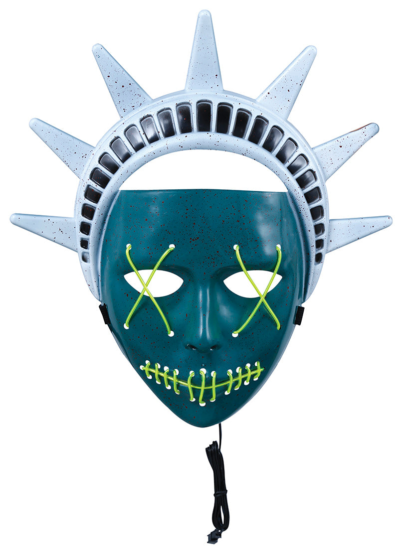 Maschera Rigida Statua Della Liberta' con Luce Horror Halloween