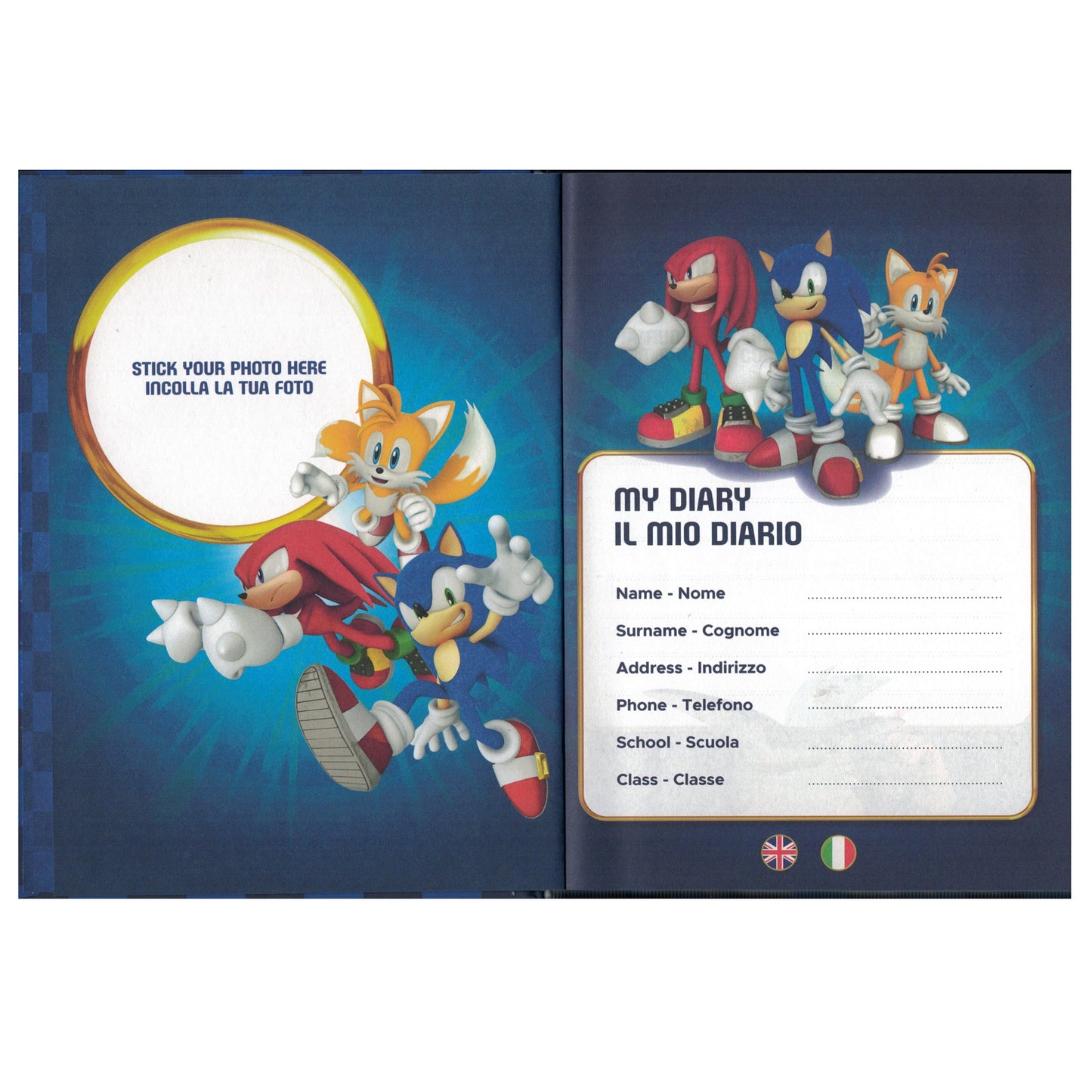 Diario Sonic Agenda Scuola Originale Sega 20x15