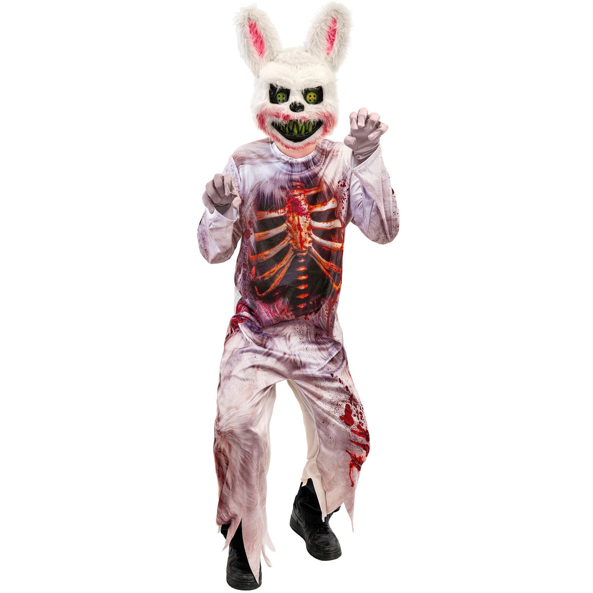 Costume Bambino Coniglio Zombie Assassino Horror Halloween