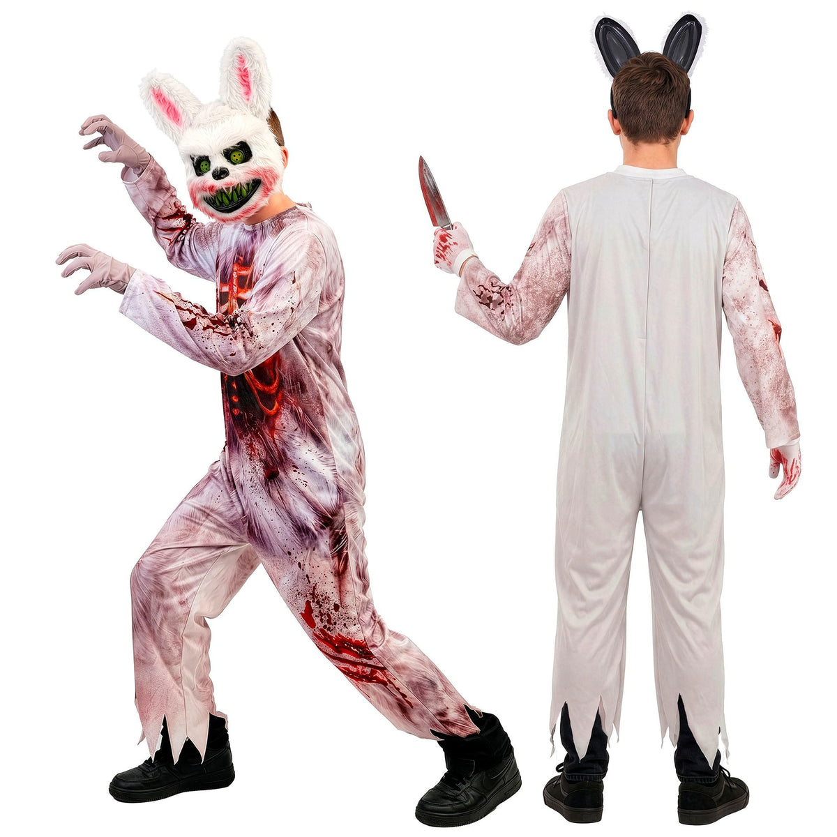 Costume Bambino Coniglio Zombie Assassino Horror Halloween
