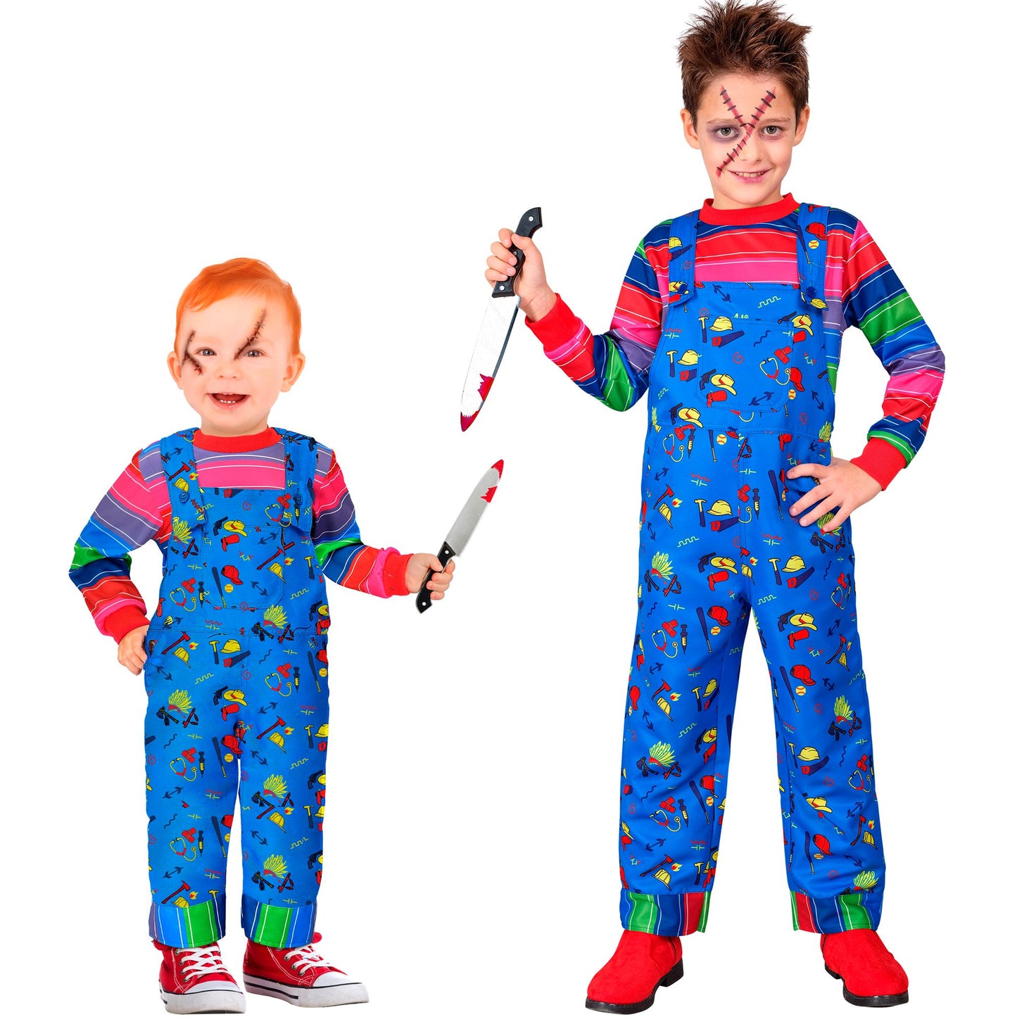 Costume Good Guy Chucky Bambino Unisex Bambola Assassina 158cm 1