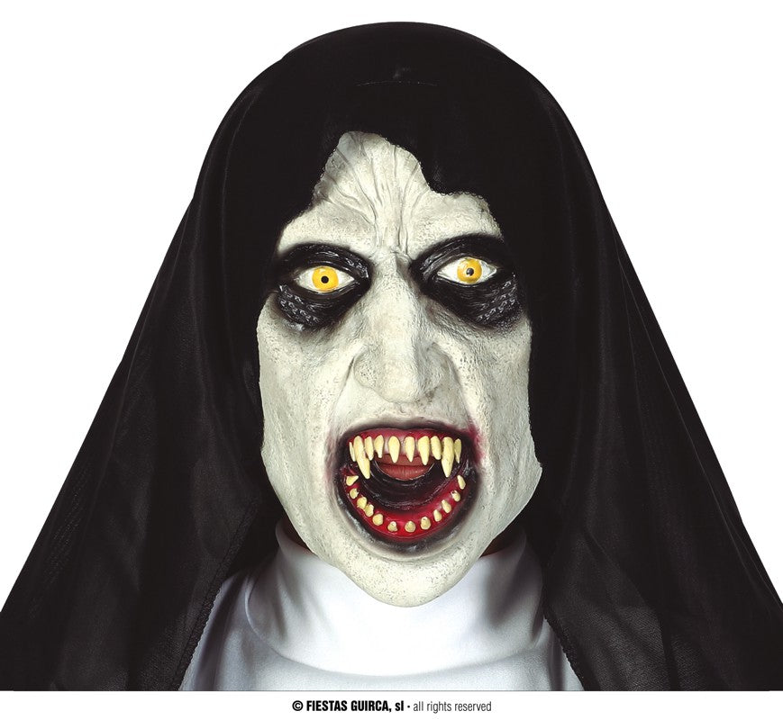 Maschera in Lattice Suora Vampiro con Cappuccio The Nun Horror Halloween