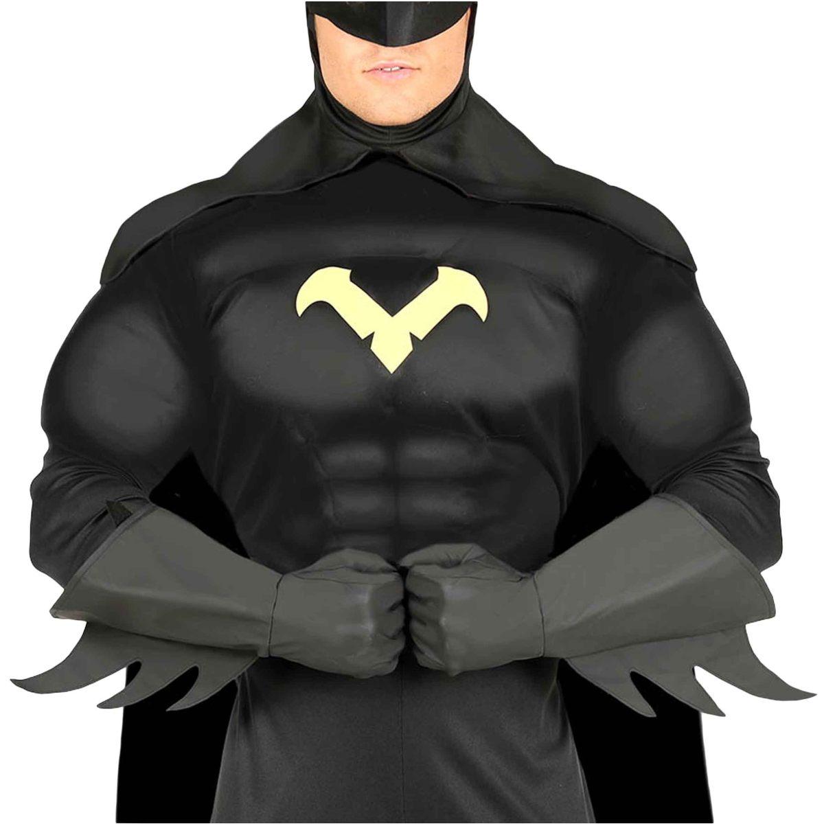 Guanti Supereroe Batman Pipistrello Nero con Alette  Adulto