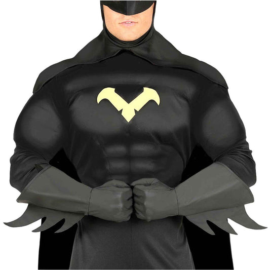 Guanti Supereroe Batman Pipistrello Nero con Alette  Adulto