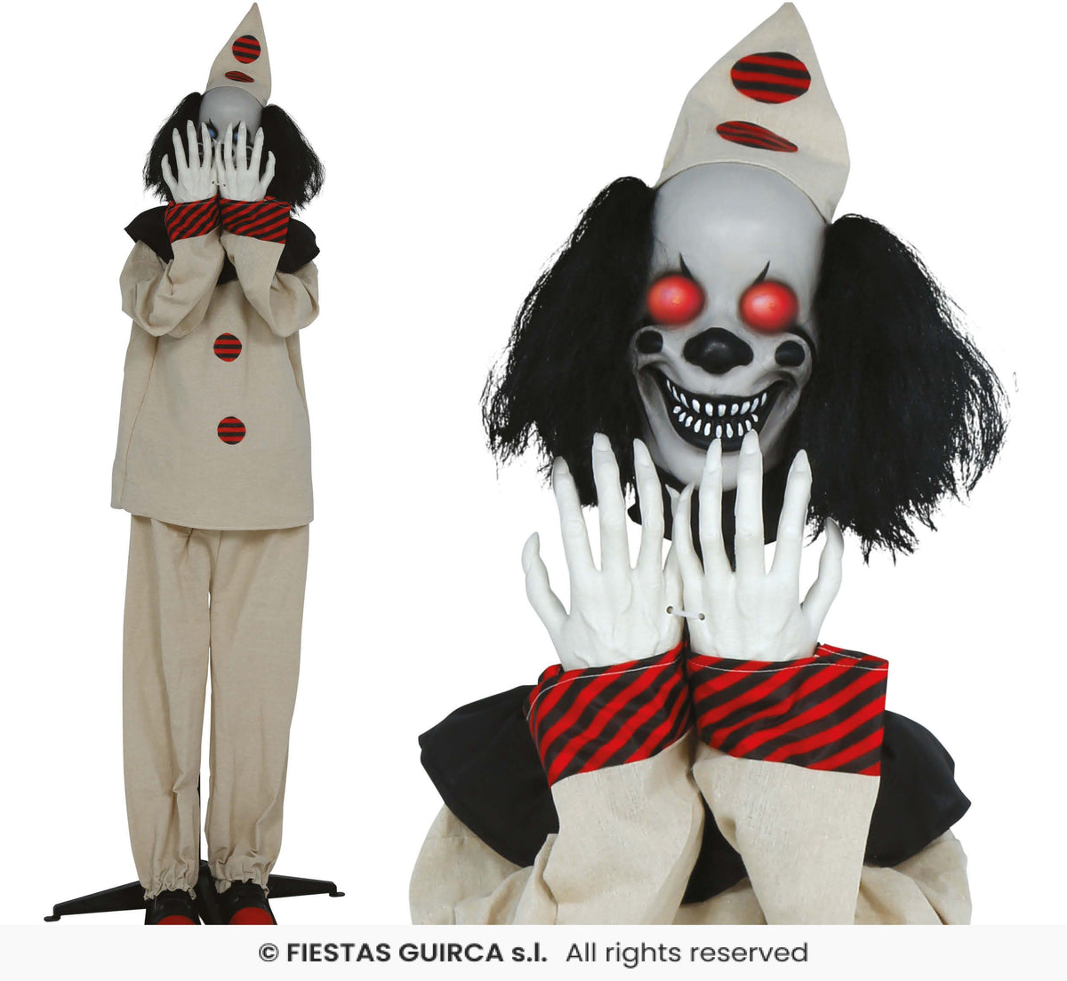 Clown Pagliaccio Animatronica con Luci Suoni e Movimenti H 1,85 cm