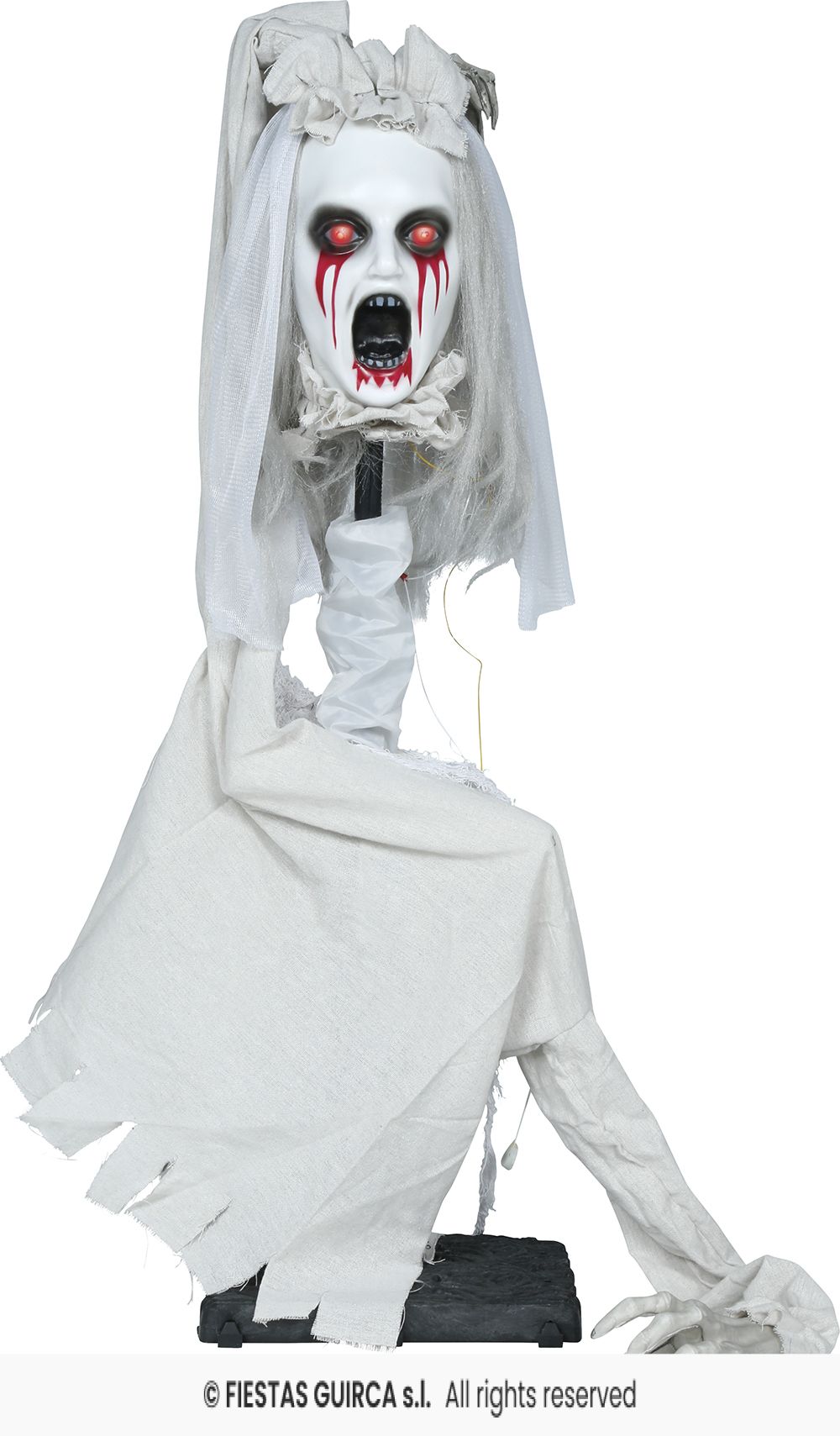 Sposa Zombie Animatronica con Luci Suoni e Movimento H 70 cm