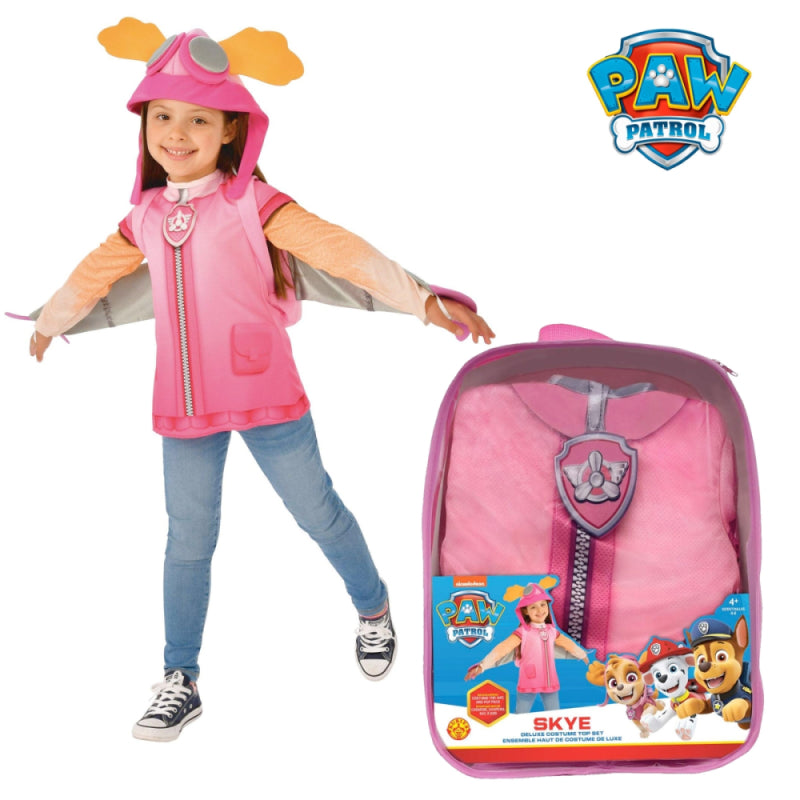 Costume Deluxe Skye Originale Paw Patrol Nickelodeon Top Set con Zainetto 4+