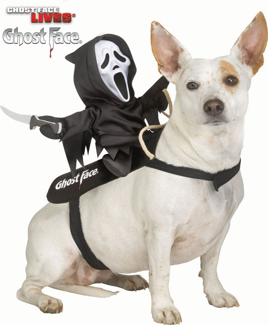 Costume Ghost Face In Sella Per Cani Originale Scream Halloween
