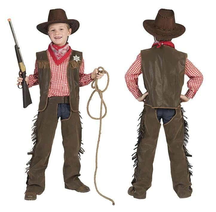Costume Cow Boy Bambino Completo di Gilet e Chaps
