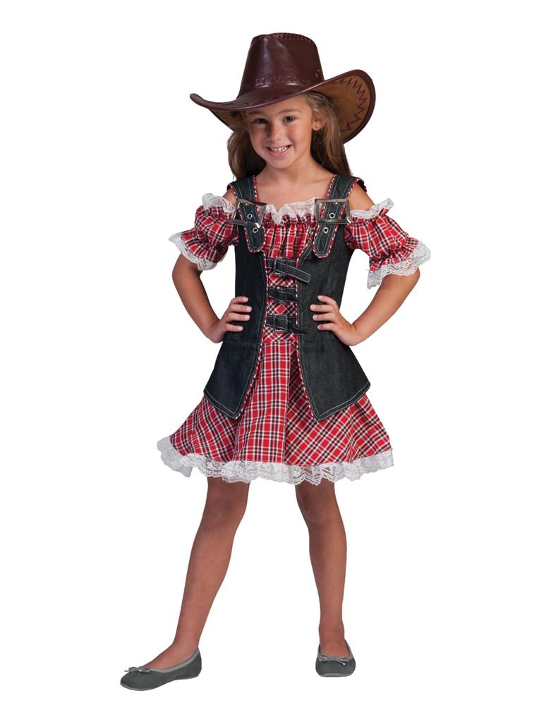 Costume da Cow Girl Bambina completo di Abito e Gilet Jeans