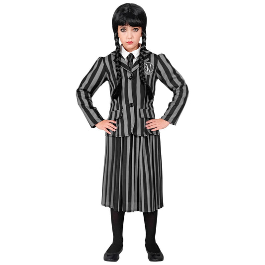 Costume Bambina Mercoledì Divisa Scuola Giacchetto Con Gonna