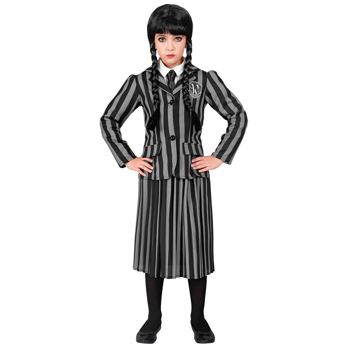 Costume Bambina Mercoledì Divisa Scuola Giacchetto Con Gonna