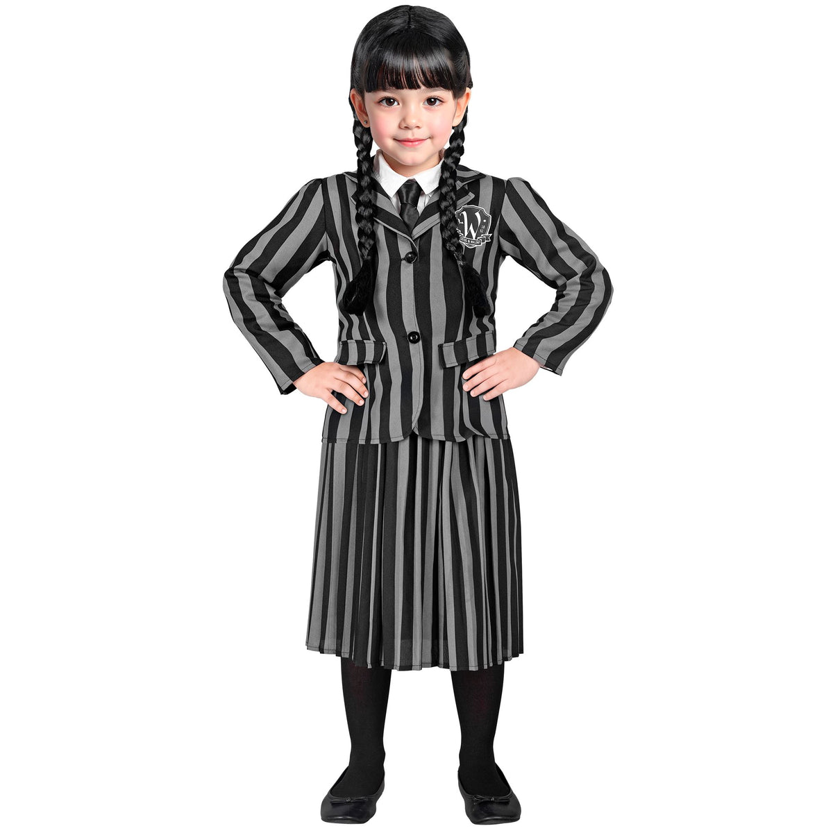 Costume Bambina Mercoledì Divisa Scuola Giacchetto Con Gonna
