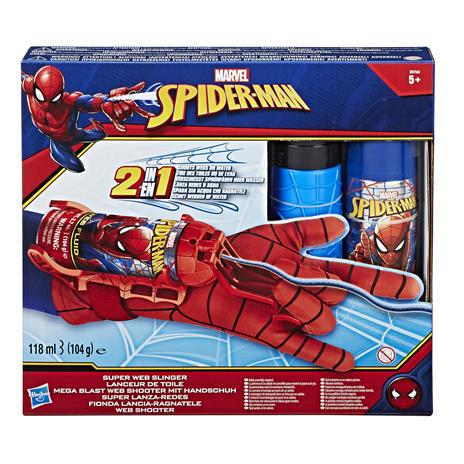 Guanto Spiderman Spara Ragnatele Filanti o Acqua Due in Uno Originale Marvel Husbro