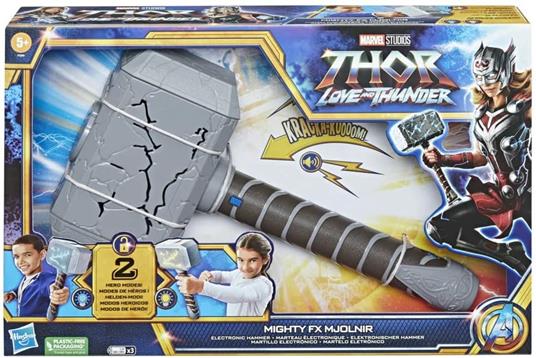Martello Mighty Thor con Luce e Suono Love and Thunder Originale Marvel