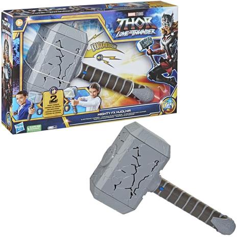 Martello Mighty Thor con Luce e Suono Love and Thunder Originale Marvel