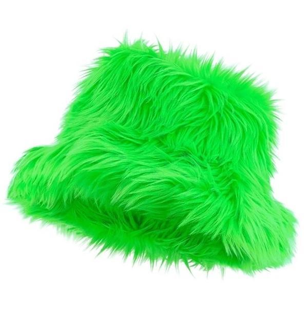 Cappello Fluffy Verde Fluo Grinch Genderless