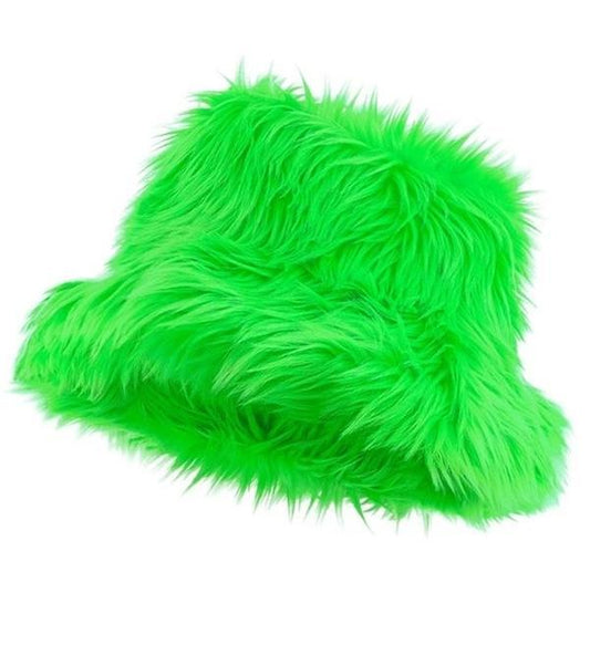 Cappello Fluffy Verde Fluo Grinch Genderless
